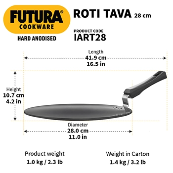 Induction Compatible Hard Anodised Roti Tava 28 cm (4.88 mm Thick) (IART28) - Image 5