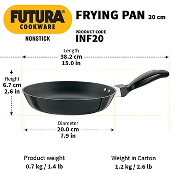 Induction Compatible Nonstick Frying Pan 20 cm (3.25 mm Thick) (INF20) - Image 3