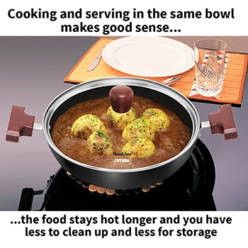 Induction Compatible Nonstick Shallow Kadhai 2.5 Litre with Glass Lid (Flat Bottom) (INSK25G) - Image 4