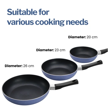 Induction Compatible Quik Kitchen Gift Pack - a set of 3 Frying Pans (IQFS) - Image 4