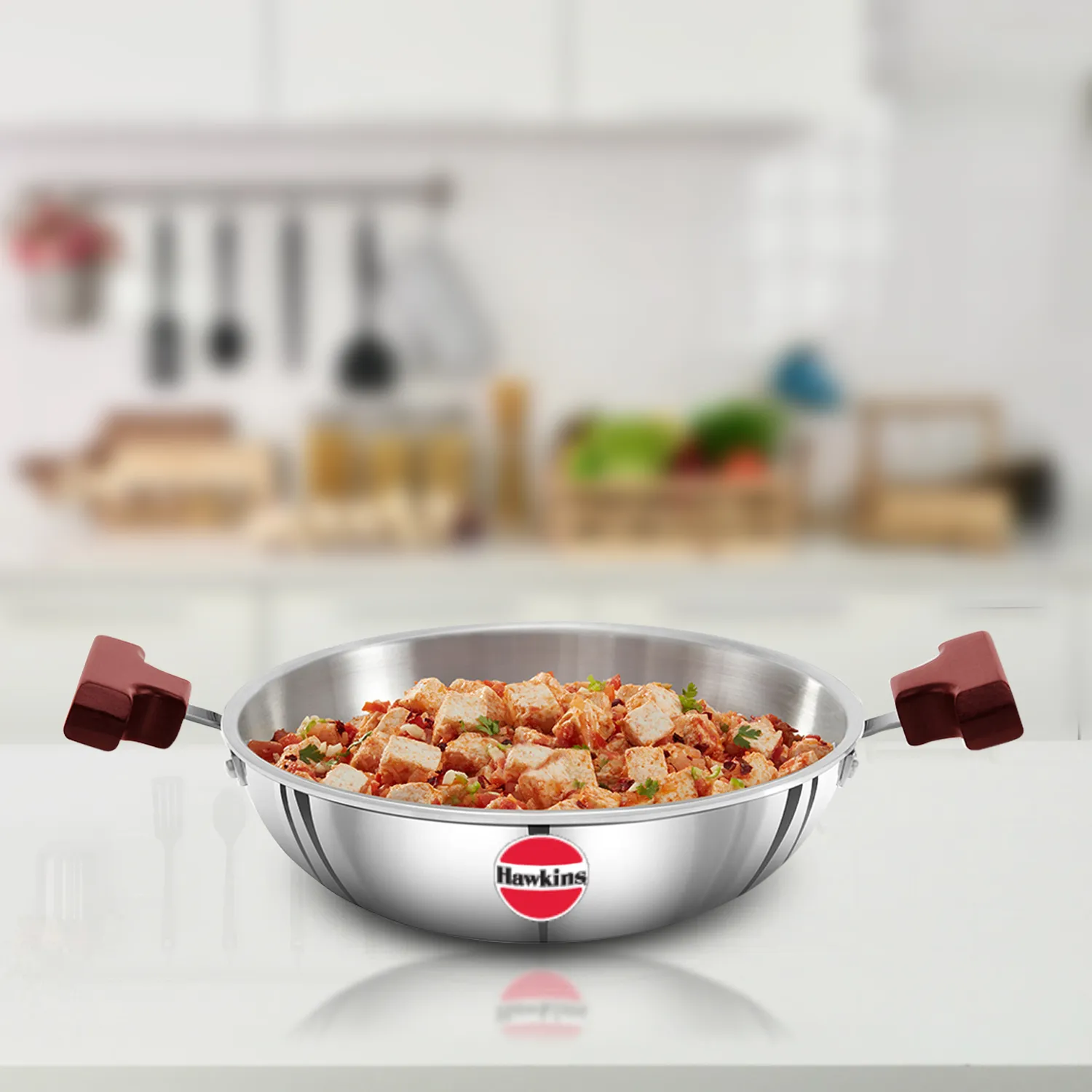 Induction Compatible SS Tri-ply Deep Kadhai 1.5 Litre (3 mm Thick) (SSD15)