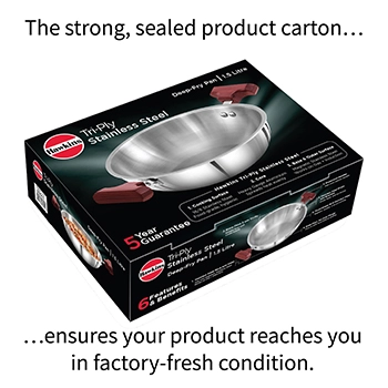 Induction Compatible SS Tri-ply Deep Kadhai 1.5 Litre (3 mm Thick) (SSD15) - Image 4