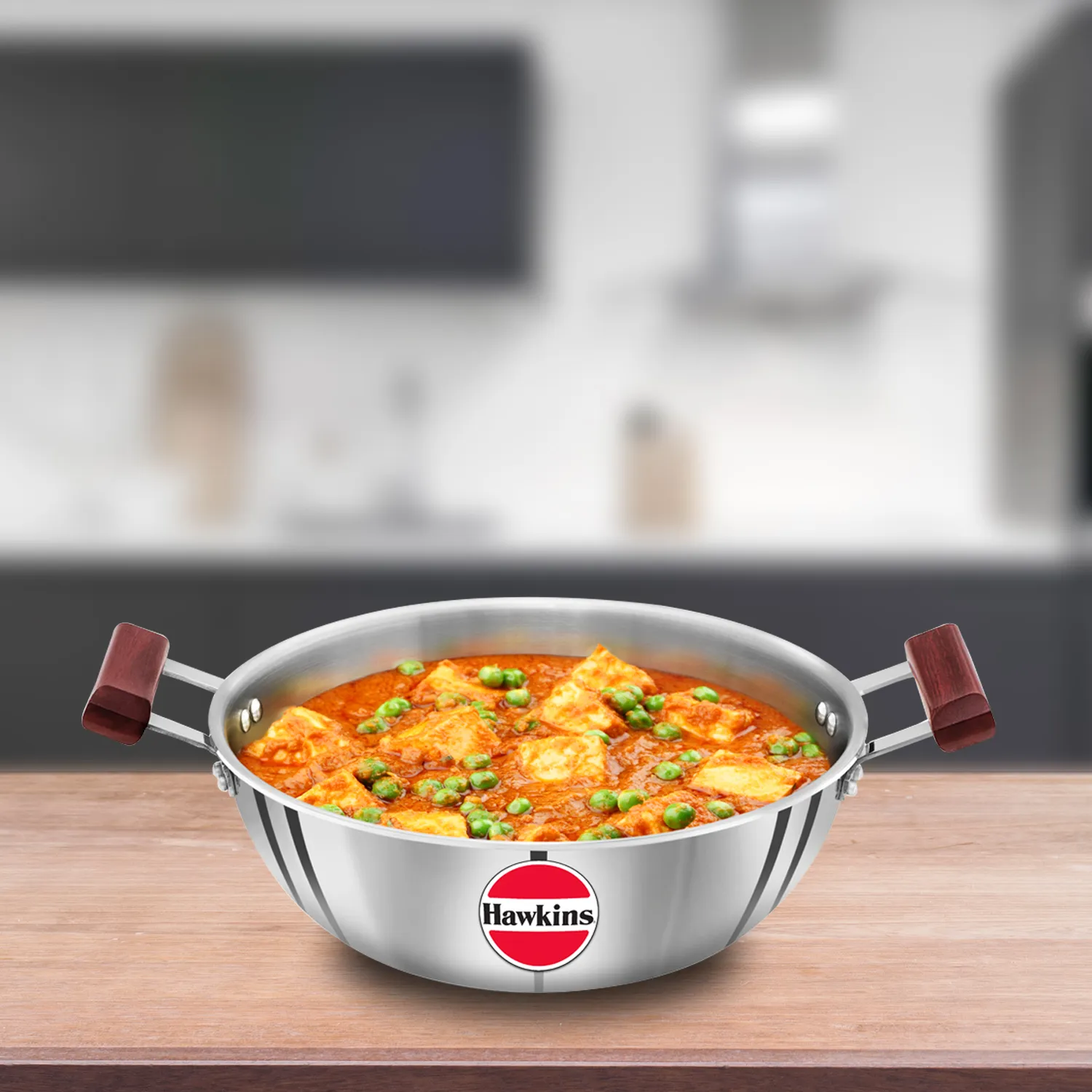 Induction Compatible SS Tri-ply Deep Kadhai 4 Litre (SSK40)