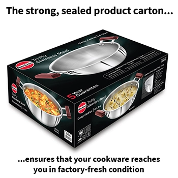 Induction Compatible SS Tri-ply Deep Kadhai 4 Litre (SSK40) - Image 6
