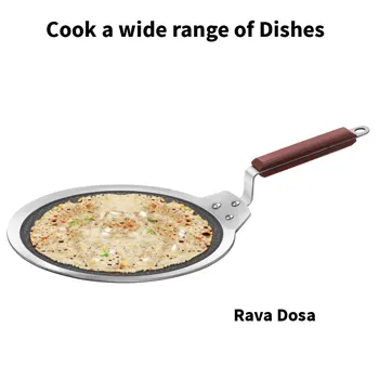 Induction Compatible SS Tri-ply Dosa Tava with Shielded Nonstick 28 cm (NSDT28) - Image 6