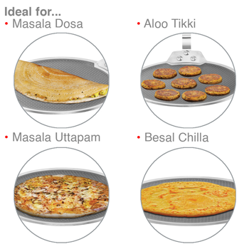 Induction Compatible SS Tri-ply Dosa Tava with Shielded Nonstick 30 cm (NSDT30) - Image 4