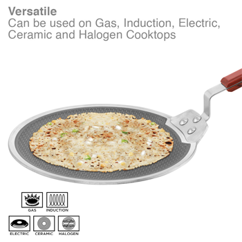 Induction Compatible SS Tri-ply Dosa Tava with Shielded Nonstick 30 cm (NSDT30) - Image 5