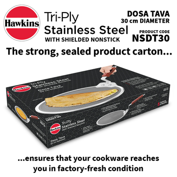 Induction Compatible SS Tri-ply Dosa Tava with Shielded Nonstick 30 cm (NSDT30) - Image 6