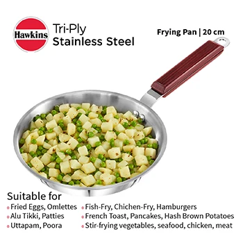 Induction Compatible SS Tri-ply Frying Pan 20 cm (3 mm Thick) (SSF20) - Image 6