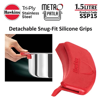 Induction Compatible SS Tri-ply Metro Patila 1.5 Litre (SSP15) - Image 4