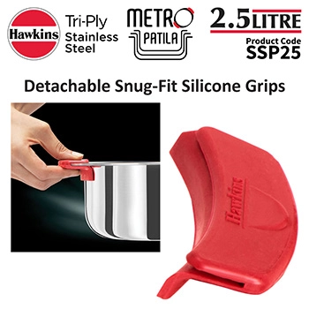 Induction Compatible SS Tri-ply Metro Patila 2.5 Litre (SSP25) - Image 4