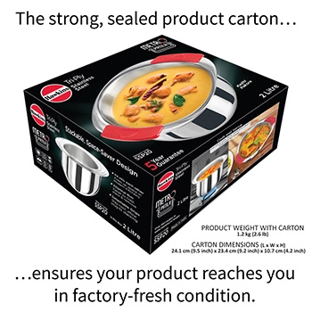 Induction Compatible SS Tri-ply Metro Patila 2 Litre (SSP20) - Image 6