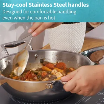 Induction Compatible SS Tri-ply PRO Deep-Fry Pan 3.5 Litre with Stainless Steel Lid (PSK35S) - Image 4
