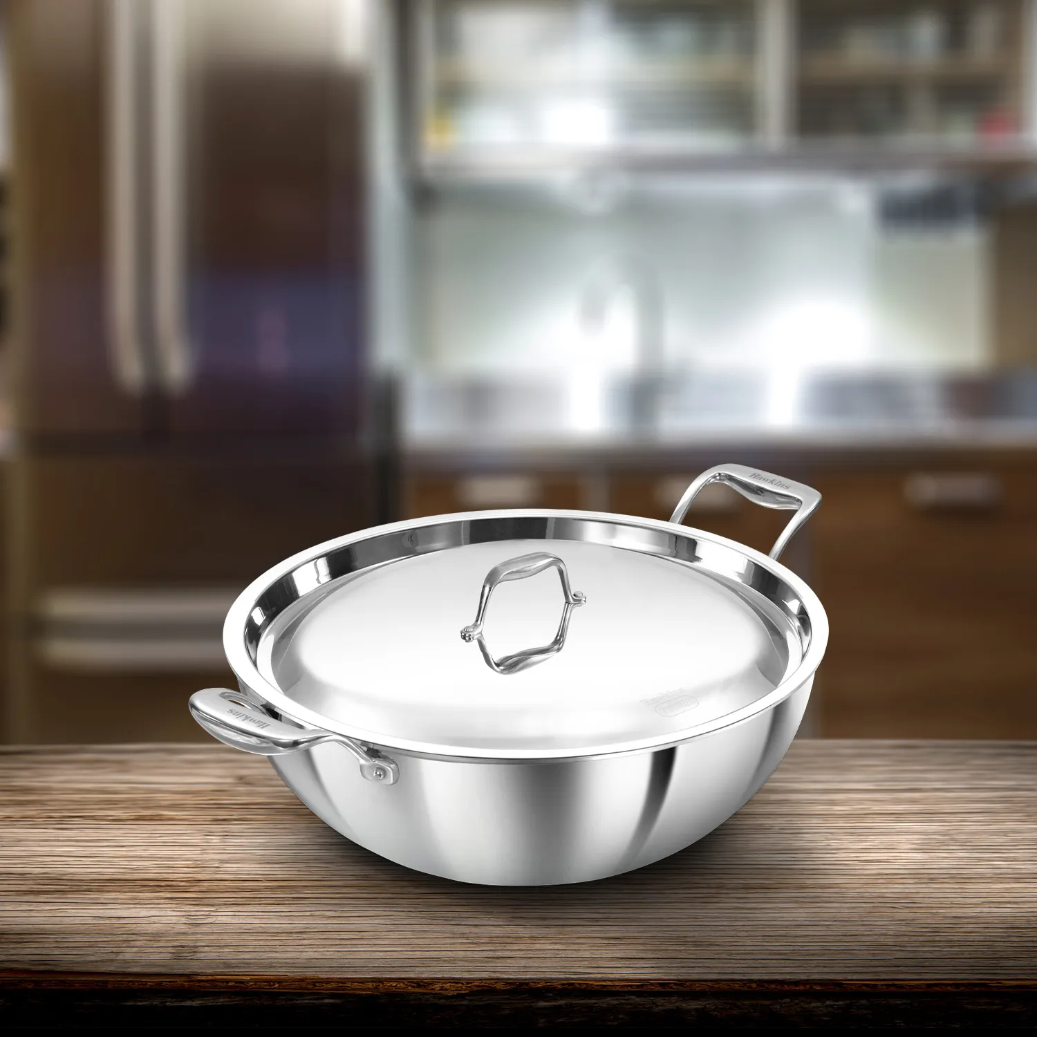 Induction Compatible SS Tri-ply PRO Deep-Fry Pan 8 Litre with Stainless Steel Lid (PSK80S)