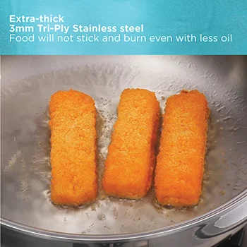 Induction Compatible SS Tri-ply PRO Frying Pan 18 cm with Stainless Steel Lid (PSF18S) - Image 3