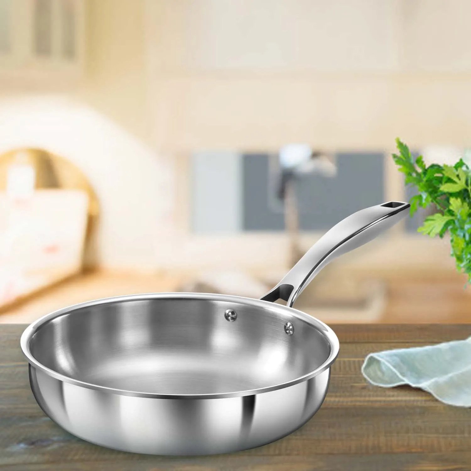 Induction Compatible SS Tri-ply PRO Frying Pan 22 cm (PSF22)