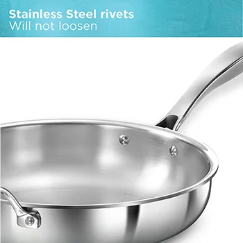 Induction Compatible SS Tri-ply PRO Frying Pan 26 cm with Stainless Steel Lid (PSF26S) - Image 6
