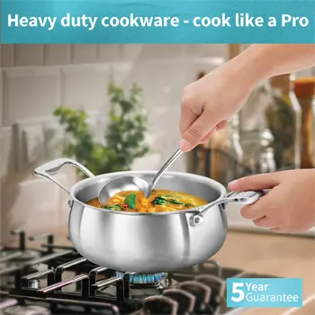 Induction Compatible SS Tri-ply PRO Handi 2 Litre with Stainless Steel Lid (PSH20S) - Image 2
