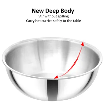 Induction Compatible SS Tri-ply Tasla (Kadhai) 1.5 Litre (SSTA15) - Image 3