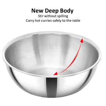 Induction Compatible SS Tri-ply Tasla (Kadhai) 2 Litre (SSTA20) - Image 3