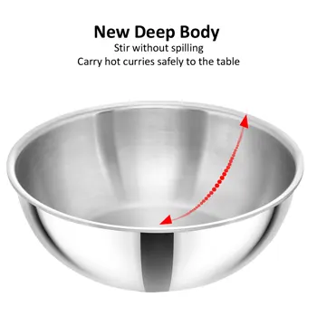 Induction Compatible SS Tri-ply Tasla (Kadhai) 3 Litre (SSTA30) - Image 3