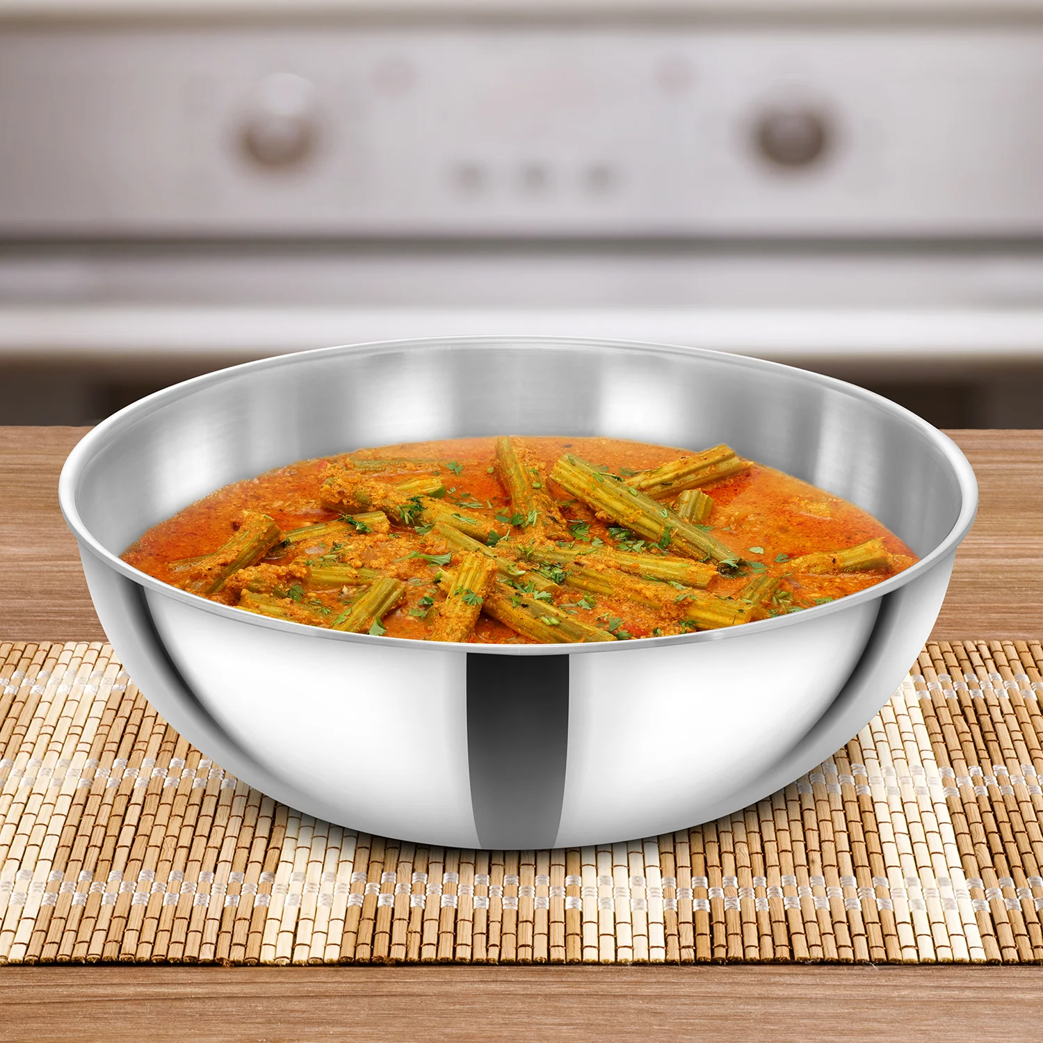 Induction Compatible SS Tri-ply Tasla (Kadhai) 5 Litre (SSTA50)