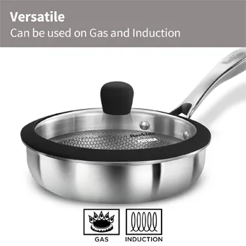 Induction Compatible SS Tri-ply shielded Nonstick PRO Frying Pan 18 cm (PSNF18G) - Image 4