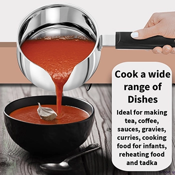 Induction Compatible Stainless SteelTPan 1 Litre with Glass Lid (4.7 mm Thick) (SST10G) - Image 5