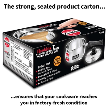 Induction Compatible Stainless SteelTPan 1 Litre with Glass Lid (4.7 mm Thick) (SST10G) - Image 6