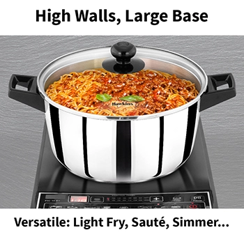 Induction Compatible Stainless Steel Cook n Serve Casserole 4 Litre with Glass Lid (SSCB40G) - Image 4