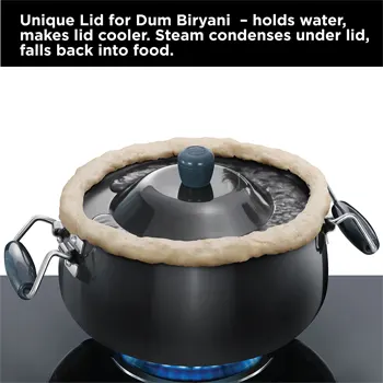 Nonstick Biryani Handi 8 Litre with Hard Anodised Lid (NBH8) - Image 5