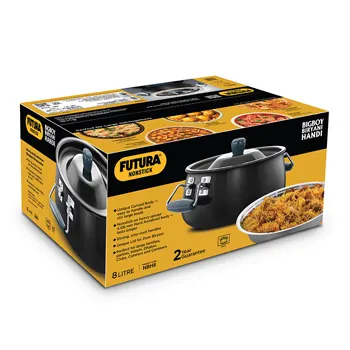 Nonstick Biryani Handi 8 Litre with Hard Anodised Lid (NBH8) - Image 6
