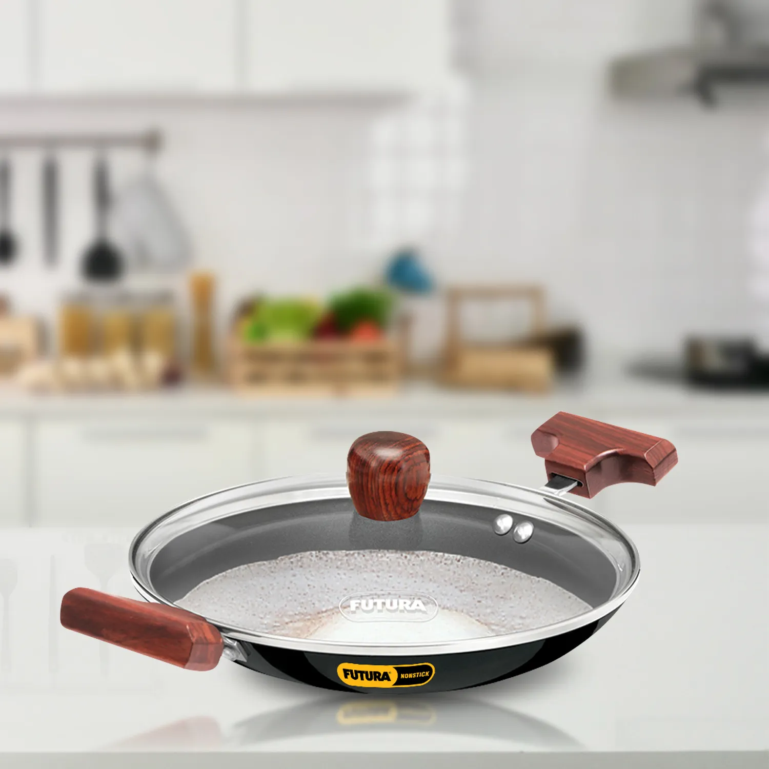 Nonstick Breakfast Pan (Appachatty) 0.9 Litre with Glass Lid (NBFP09G)