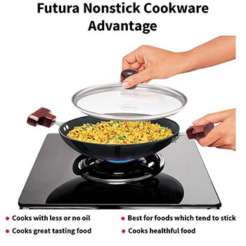 Nonstick Breakfast Pan (Appachatty) 0.9 Litre with Glass Lid (NBFP09G) - Image 4