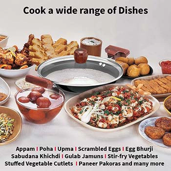 Nonstick Breakfast Pan (Appachatty) 0.9 Litre with Glass Lid (NBFP09G) - Image 5
