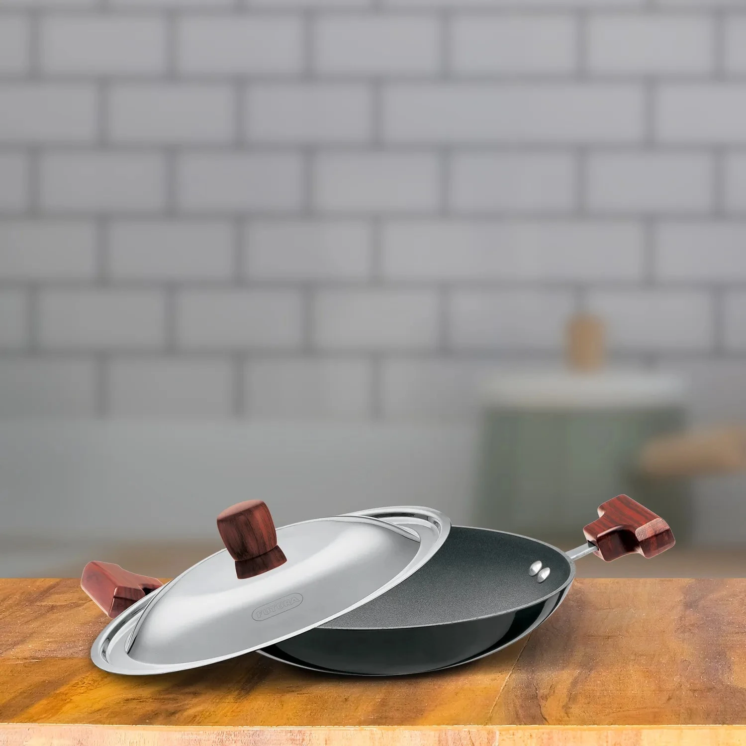 Nonstick Breakfast Pan (Appachatty) 0.9 Litre with Stainless Steel Lid (NBFP09S)