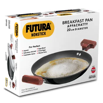 Nonstick Breakfast Pan (Appachatty) 0.9 Litre with Stainless Steel Lid (NBFP09S) - Image 6