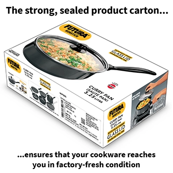 Nonstick Curry Pan (Sauté Pan) 3.25 Litre with Glass Lid (3.25 mm Thick) (NCP325G) - Image 6
