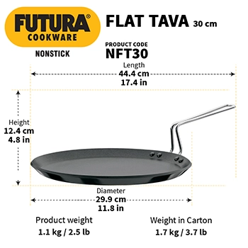 Nonstick Flat Tava 30 cm (4.88 mm Thick) (NFT30) - Image 3