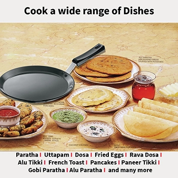 Nonstick Flat Tava 30 cm (Plastic Handle, 4.88 mm Thick) (NFT30P) - Image 5