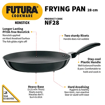 Nonstick Frying Pan 28 cm (3.25 mm Thick) (NF28) - Image 2