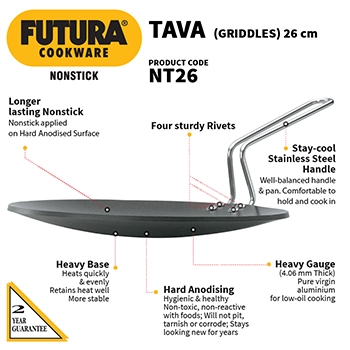 Nonstick Tava 26 cm (4.06 mm Thick) (NT26) - Image 2