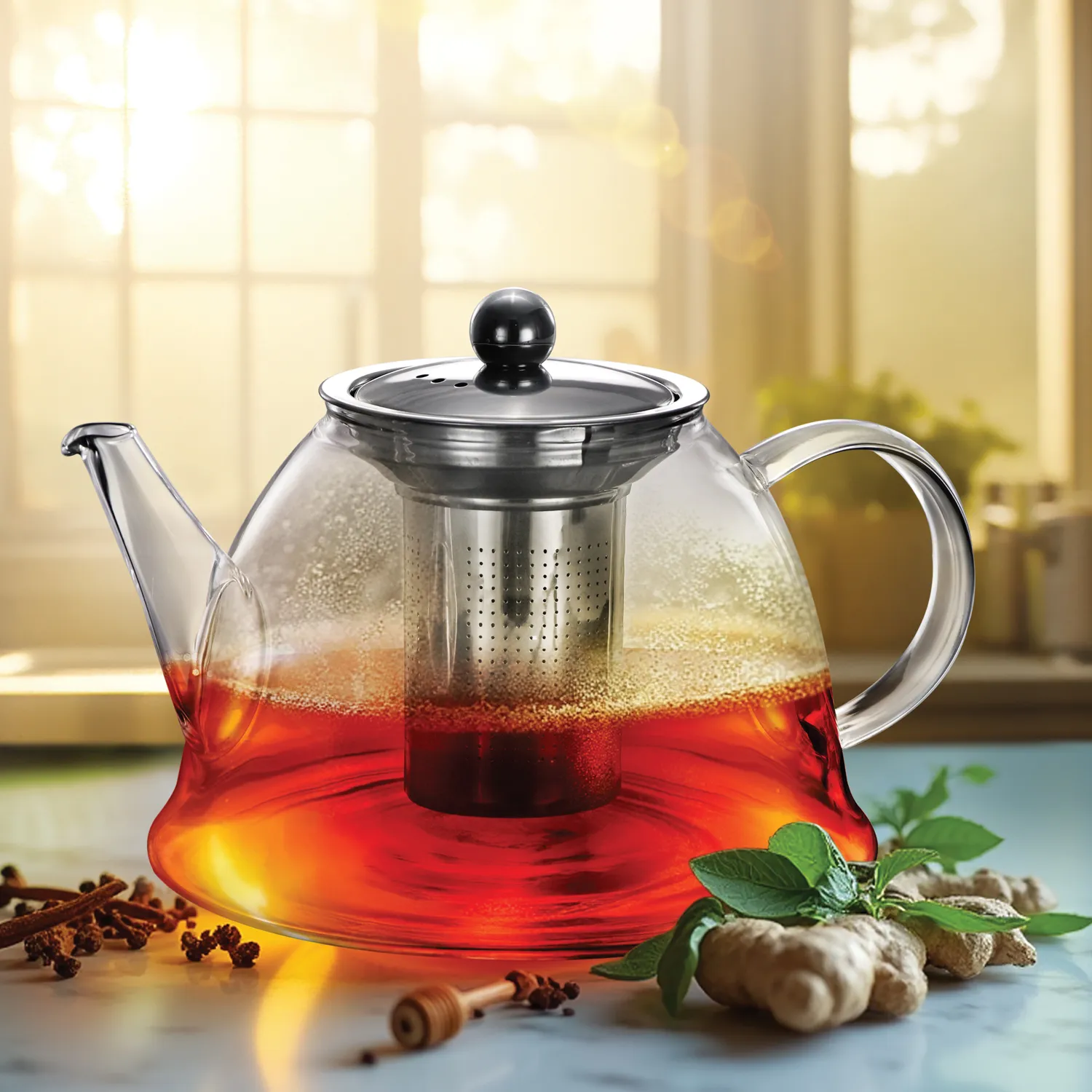 Potion Master Kettle 1.5 Litre Glass Carafe with SS Lid (QPM15)