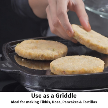 Reinforced Cast Iron Grill n Griddle 22 cm (CIGG22) - Image 5