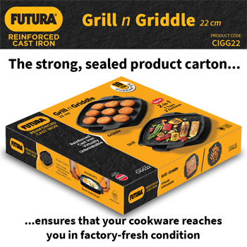 Reinforced Cast Iron Grill n Griddle 22 cm (CIGG22) - Image 6