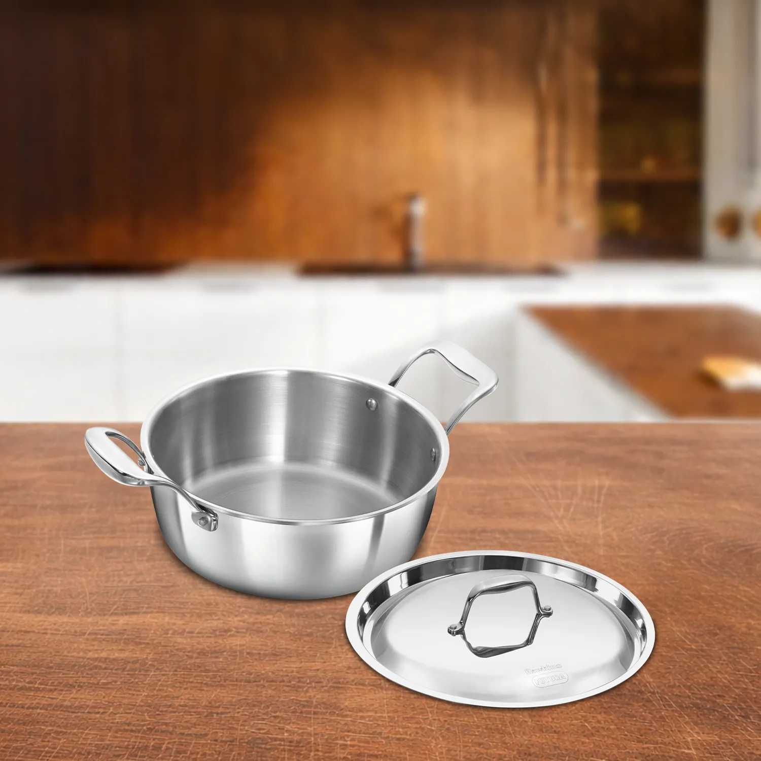SS Tri-ply PRO Cook n Serve Bowl 3 Litre with Stainless Steel Lid (PSC30S)