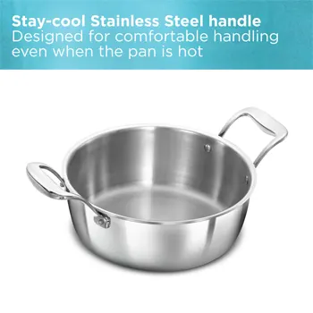 SS Tri-ply PRO Cook n Serve Bowl 3 Litre with Stainless Steel Lid (PSC30S) - Image 4