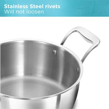SS Tri-ply PRO Cook n Serve Bowl 3 Litre with Stainless Steel Lid (PSC30S) - Image 6