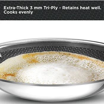 SS Tri-ply with shielded Nonstick Appachatty 1.25 Litre (NSA125G) - Image 3