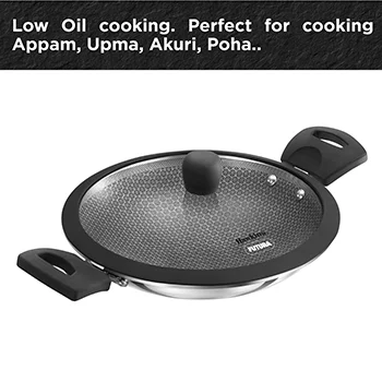 SS Tri-ply with shielded Nonstick Appachatty 1.25 Litre (NSA125G) - Image 4